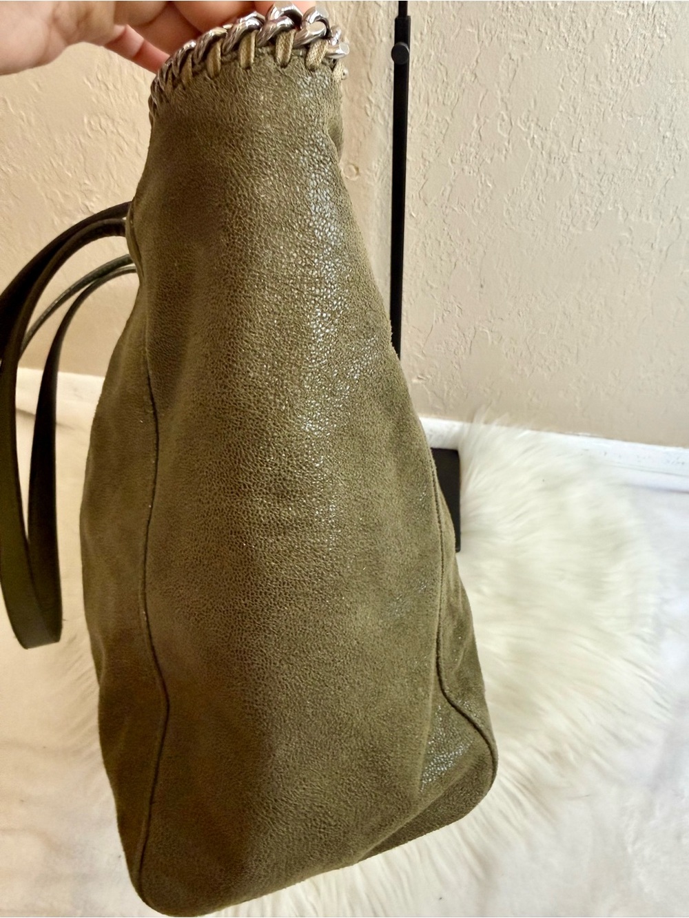 Stella McCartney Shaggy Deer Falabela Tote Olive Green with COA - Picture 5 of 14